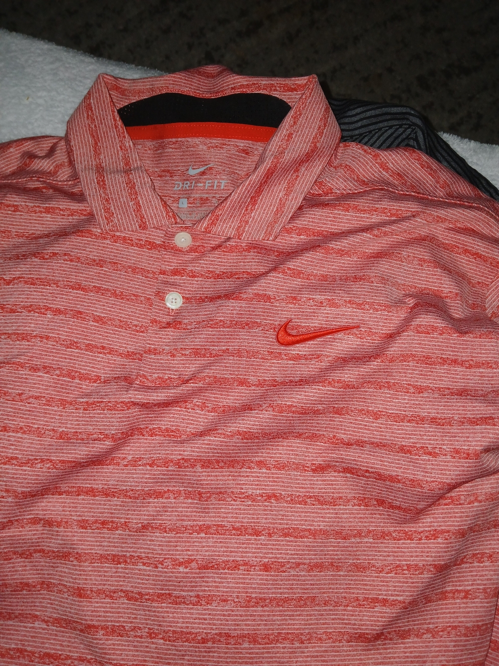 Nike Men's Coral Heather Stripe Polo